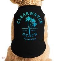 Retro Cool Clearwater Beach Original Florida Beach Palm Tree Gift Doggie Tank thumb 0