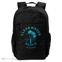 Retro Cool Clearwater Beach Original Florida Beach Palm Tree Gift Backpack thumb 0