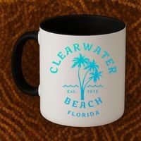 Retro Cool Clearwater Beach Original Florida Beach Palm Tree Gift Coffee Mug thumb 2