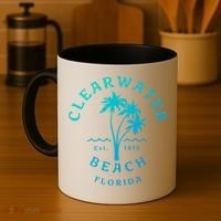 Retro Cool Clearwater Beach Original Florida Beach Palm Tree Gift Coffee Mug thumb 4