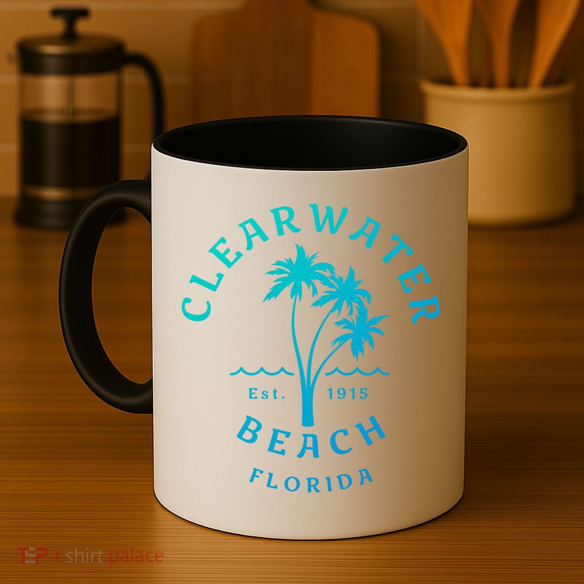 Retro Cool Clearwater Beach Original Florida Beach Palm Tree Gift Coffee Mug
