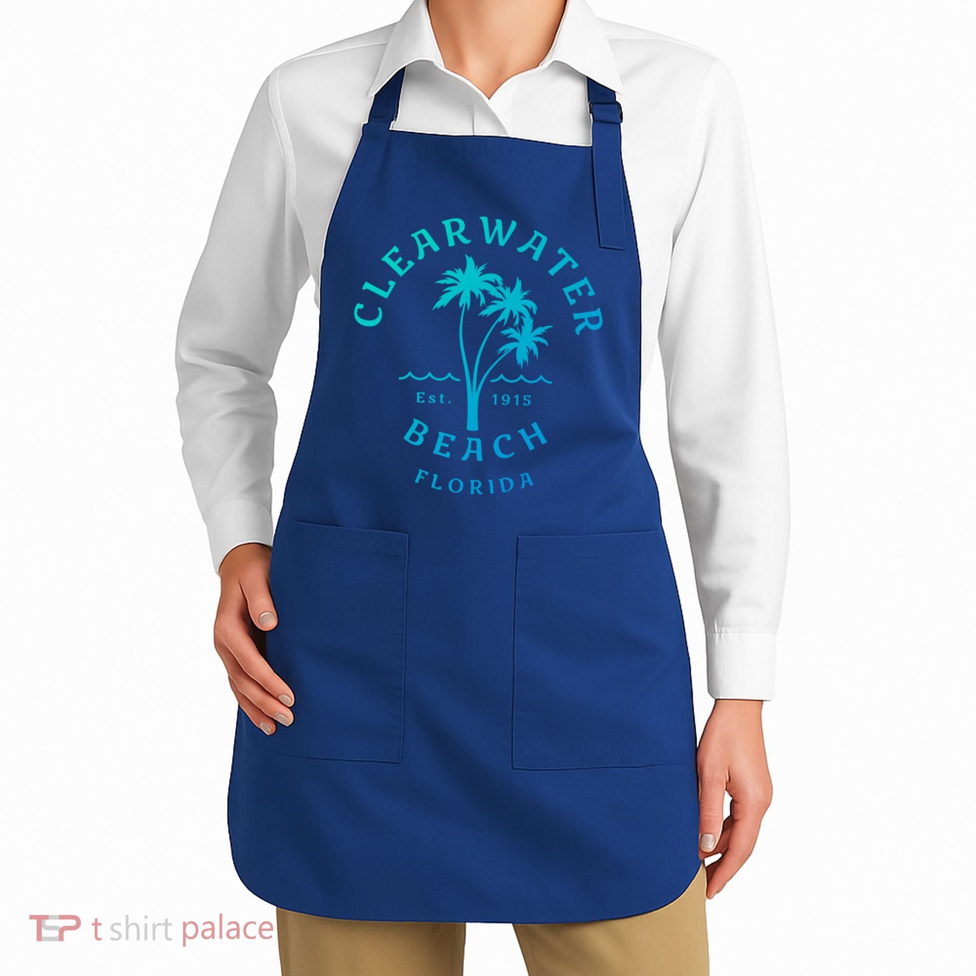 Retro Cool Clearwater Beach Original Florida Beach Palm Tree Gift Apron