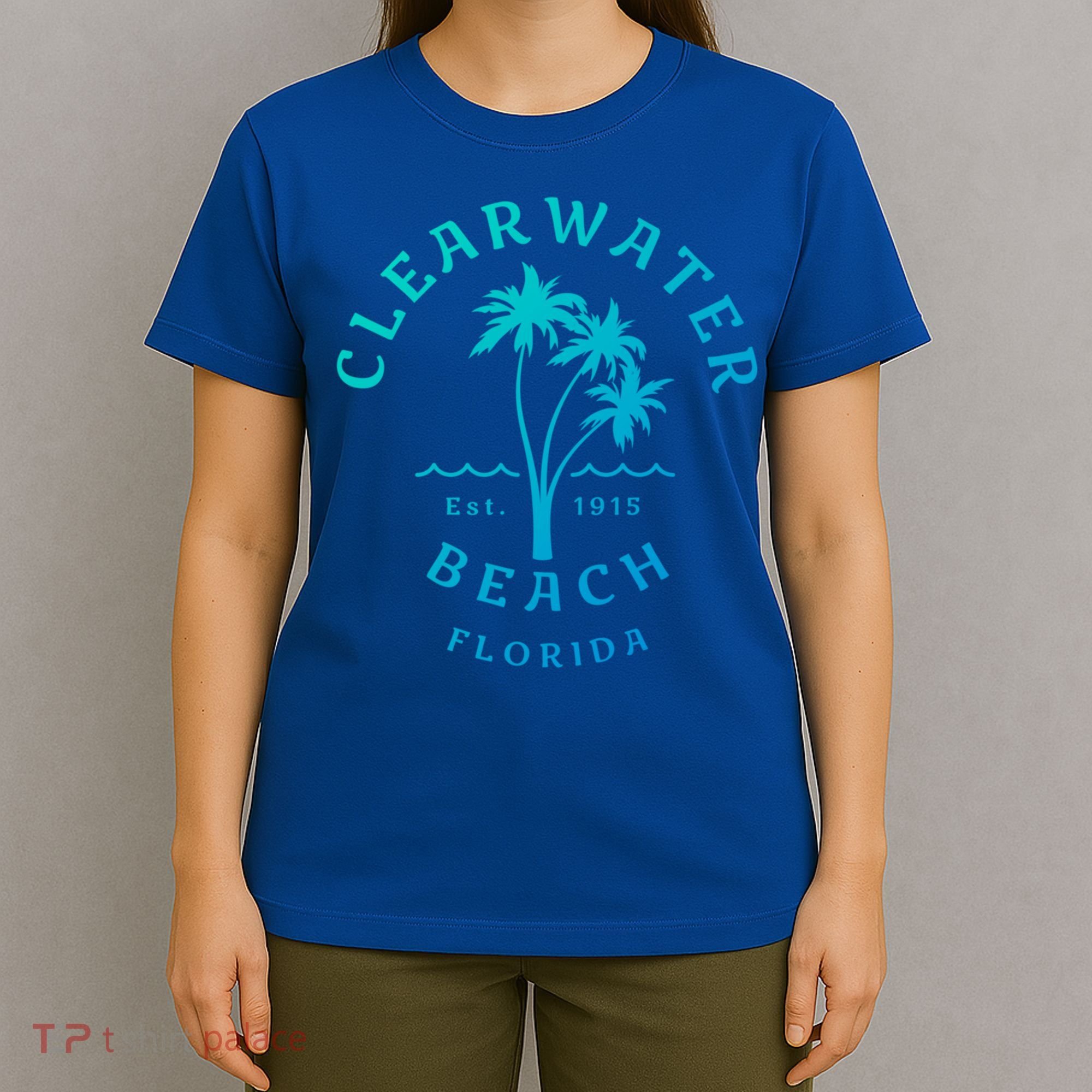 Retro Cool Clearwater Beach Original Florida Beach Palm Tree Gift T-Shirt
