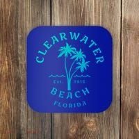 Retro Cool Clearwater Beach Original Florida Beach Palm Tree Gift Coaster thumb 0