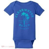 Retro Cool Clearwater Beach Original Florida Beach Palm Tree Gift Baby Bodysuit thumb 0