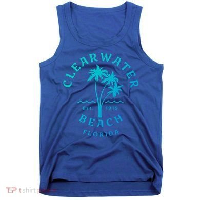 Retro Cool Clearwater Beach Original Florida Beach Palm Tree Gift Tank Top