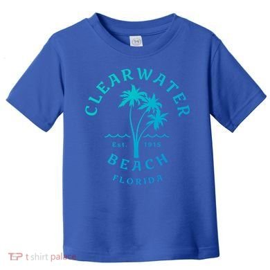 Retro Cool Clearwater Beach Original Florida Beach Palm Tree Gift Toddler T-Shirt