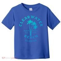 Retro Cool Clearwater Beach Original Florida Beach Palm Tree Gift Toddler T-Shirt thumb 0