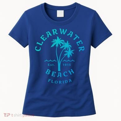 Retro Cool Clearwater Beach Original Florida Beach Palm Tree Gift Women's T-Shirt