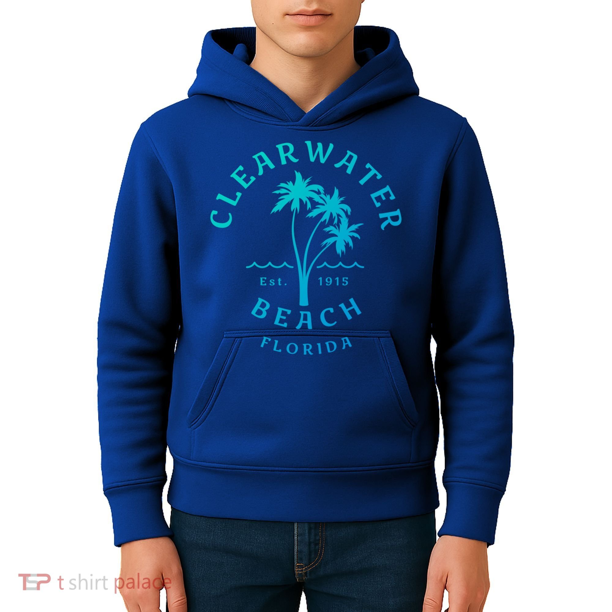Retro Cool Clearwater Beach Original Florida Beach Palm Tree Gift Kids Hoodie