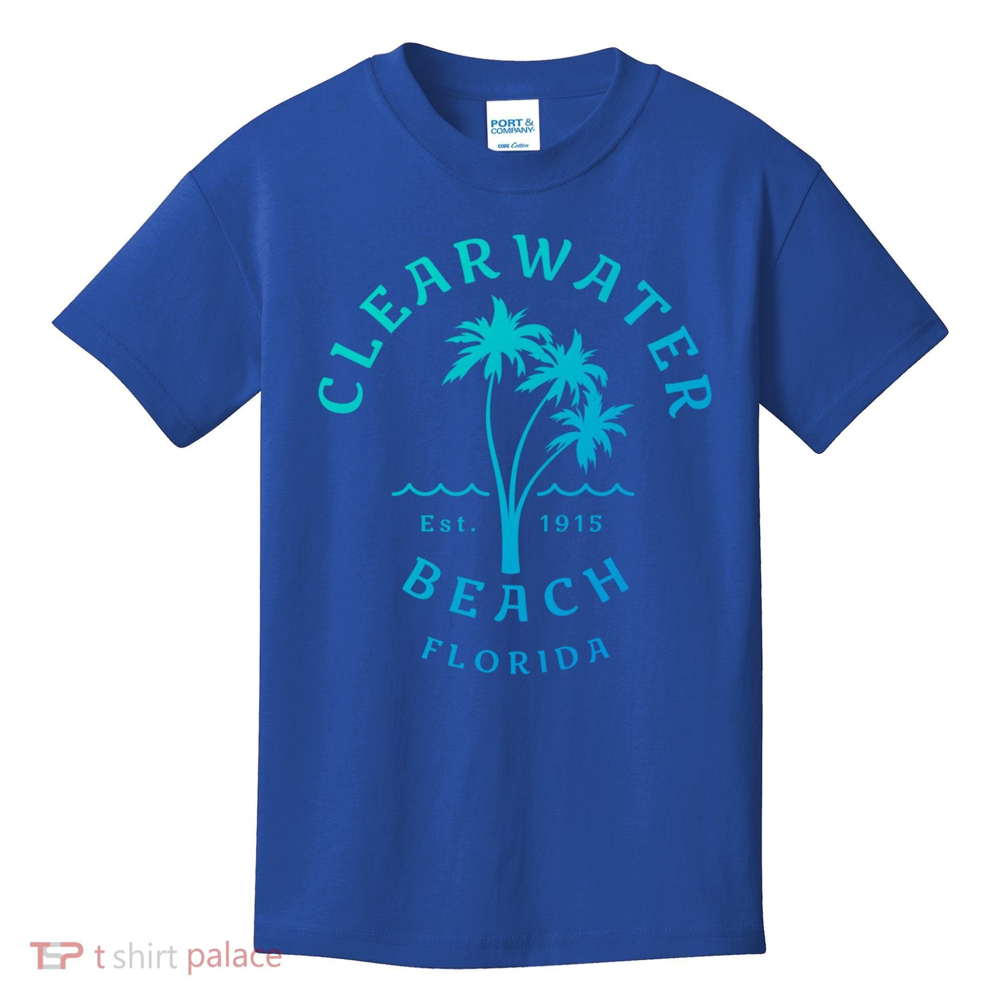 Retro Cool Clearwater Beach Original Florida Beach Palm Tree Gift Kids T-Shirt