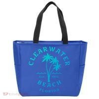 Retro Cool Clearwater Beach Original Florida Beach Palm Tree Gift Tote Bag thumb 0