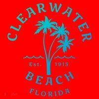 Retro Cool Clearwater Beach Original Florida Beach Palm Tree Gift Santa Hat thumb 1