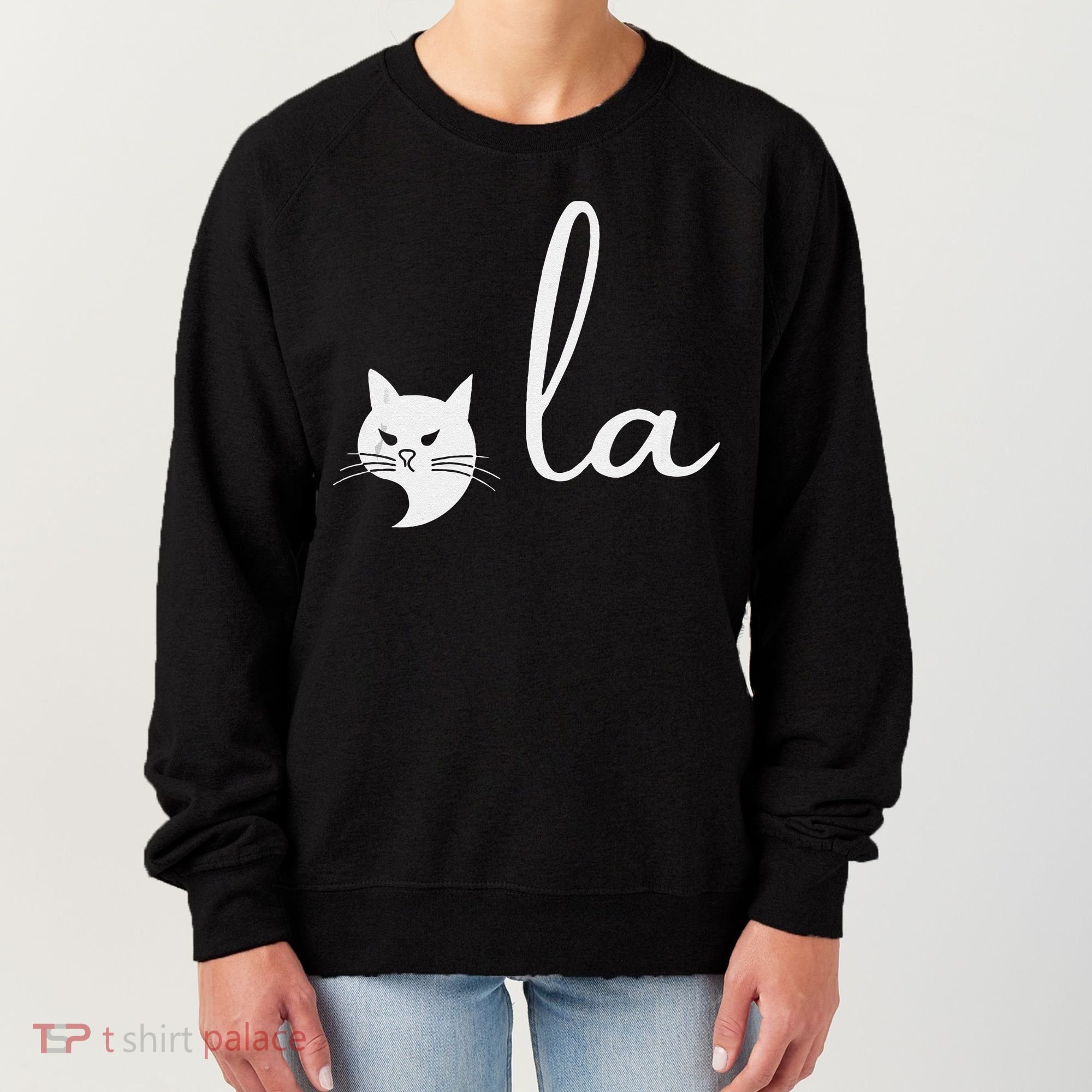 Retro Cat Comma La Kamala Harris For President 2024 Election Women's Sweatshirt