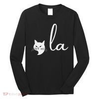 Retro Cat Comma La Kamala Harris For President 2024 Election Long Sleeve Shirt thumb 0
