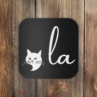Retro Cat Comma La Kamala Harris For President 2024 Election Coaster thumb 0