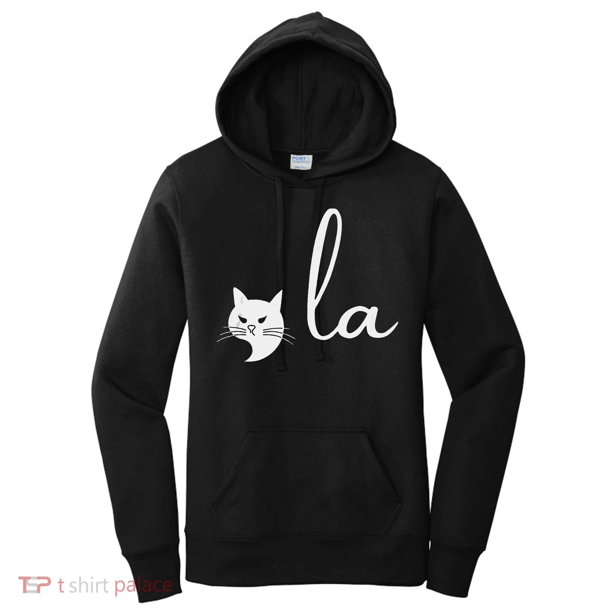 Retro Cat Comma La Kamala Harris For President 2024 Election Women's Hoodie