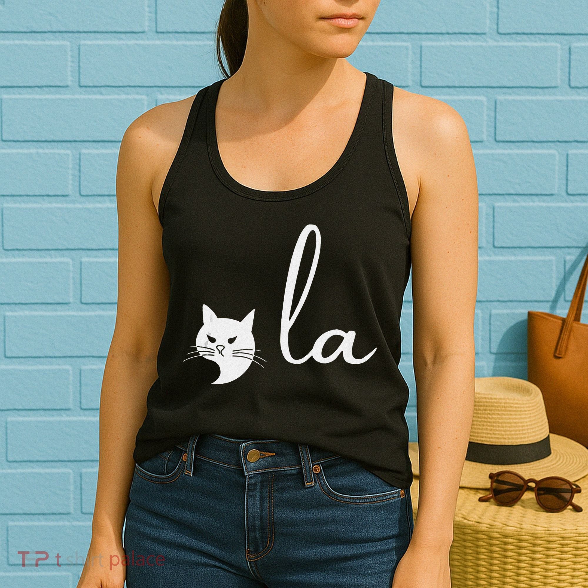 Retro Cat Comma La Kamala Harris For President 2024 Election Women's Tank Top