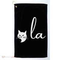 Retro Cat Comma La Kamala Harris For President 2024 Election Golf Towel thumb 0