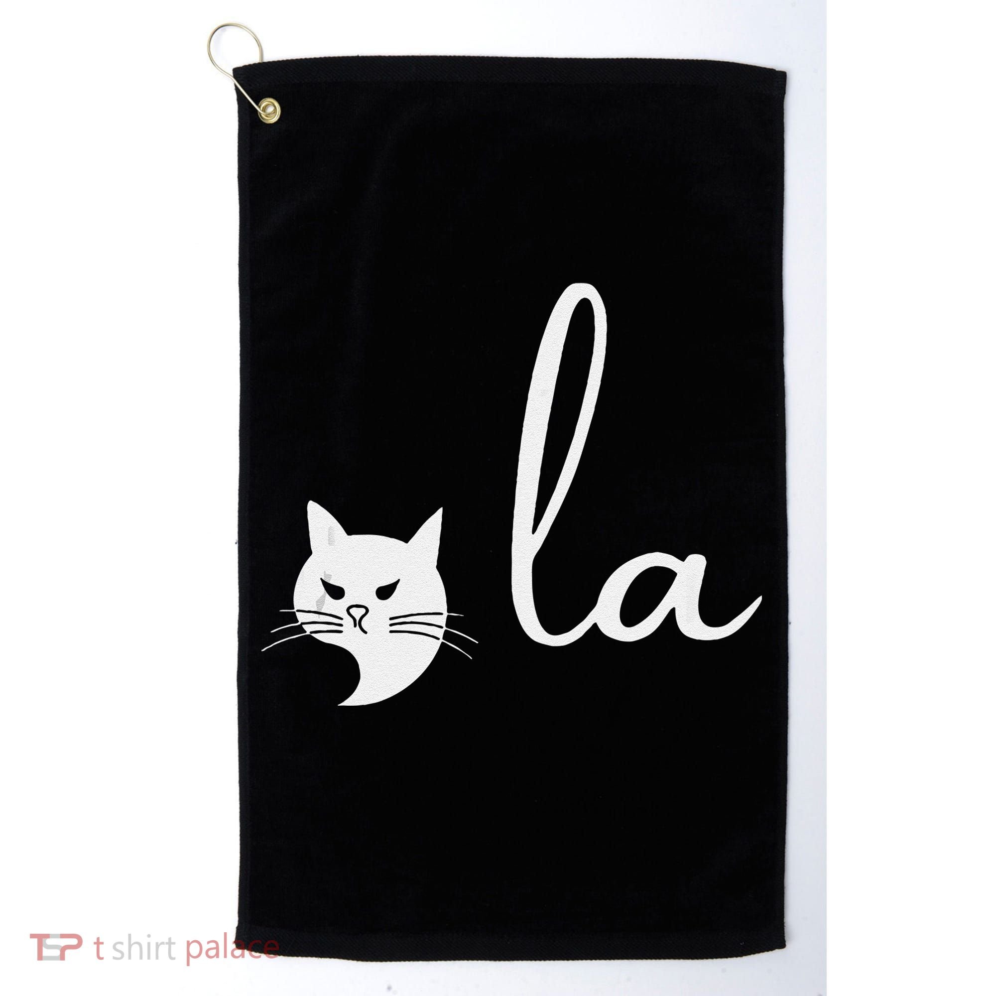 Retro Cat Comma La Kamala Harris For President 2024 Election Golf Towel