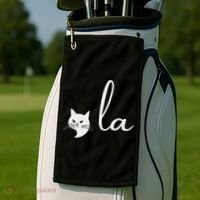 Retro Cat Comma La Kamala Harris For President 2024 Election Golf Towel thumb 2