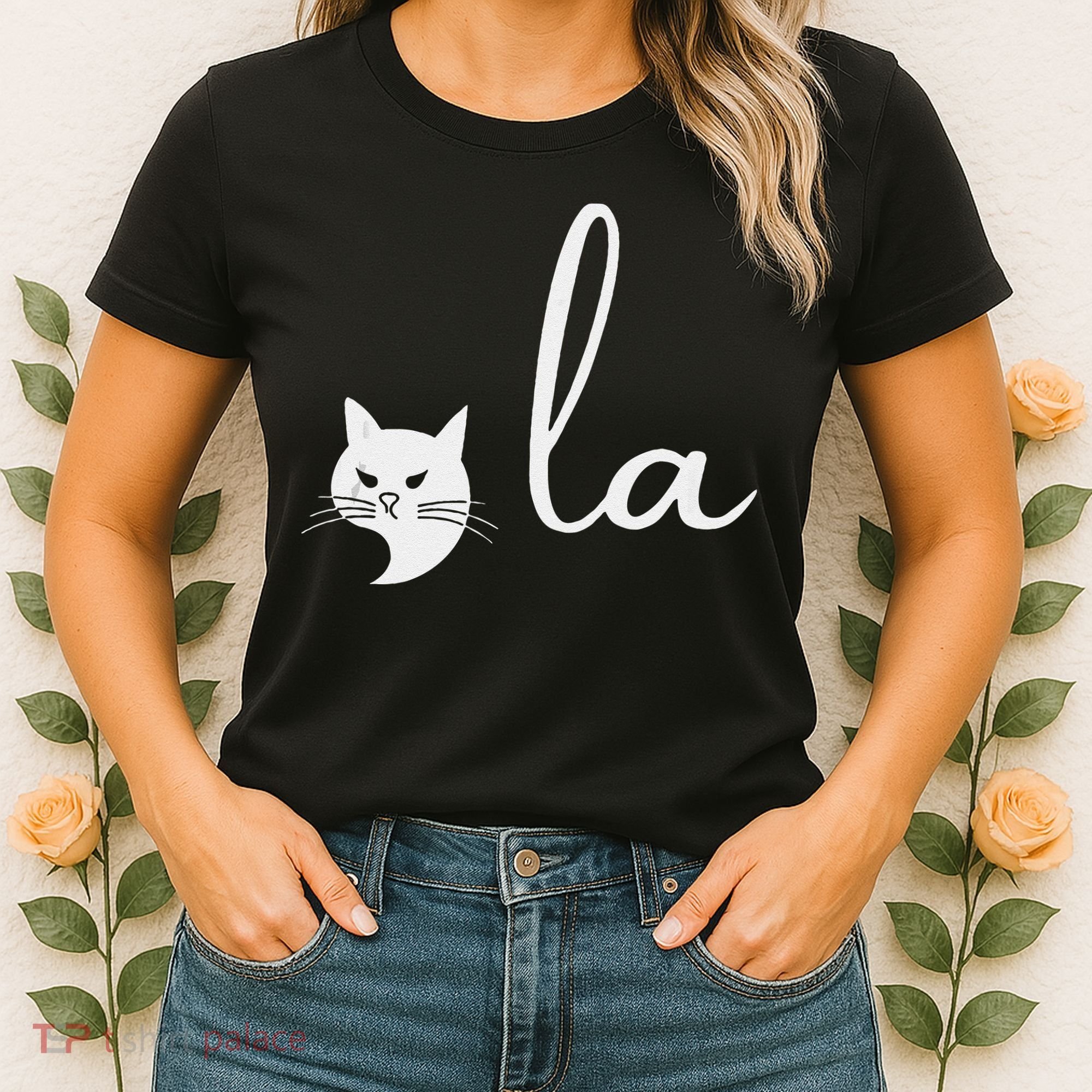 Retro Cat Comma La Kamala Harris For President 2024 Election Women's T-Shirt