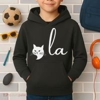 Retro Cat Comma La Kamala Harris For President 2024 Election Kids Hoodie thumb 2