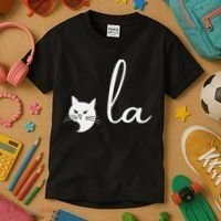 Retro Cat Comma La Kamala Harris For President 2024 Election Kids T-Shirt thumb 3