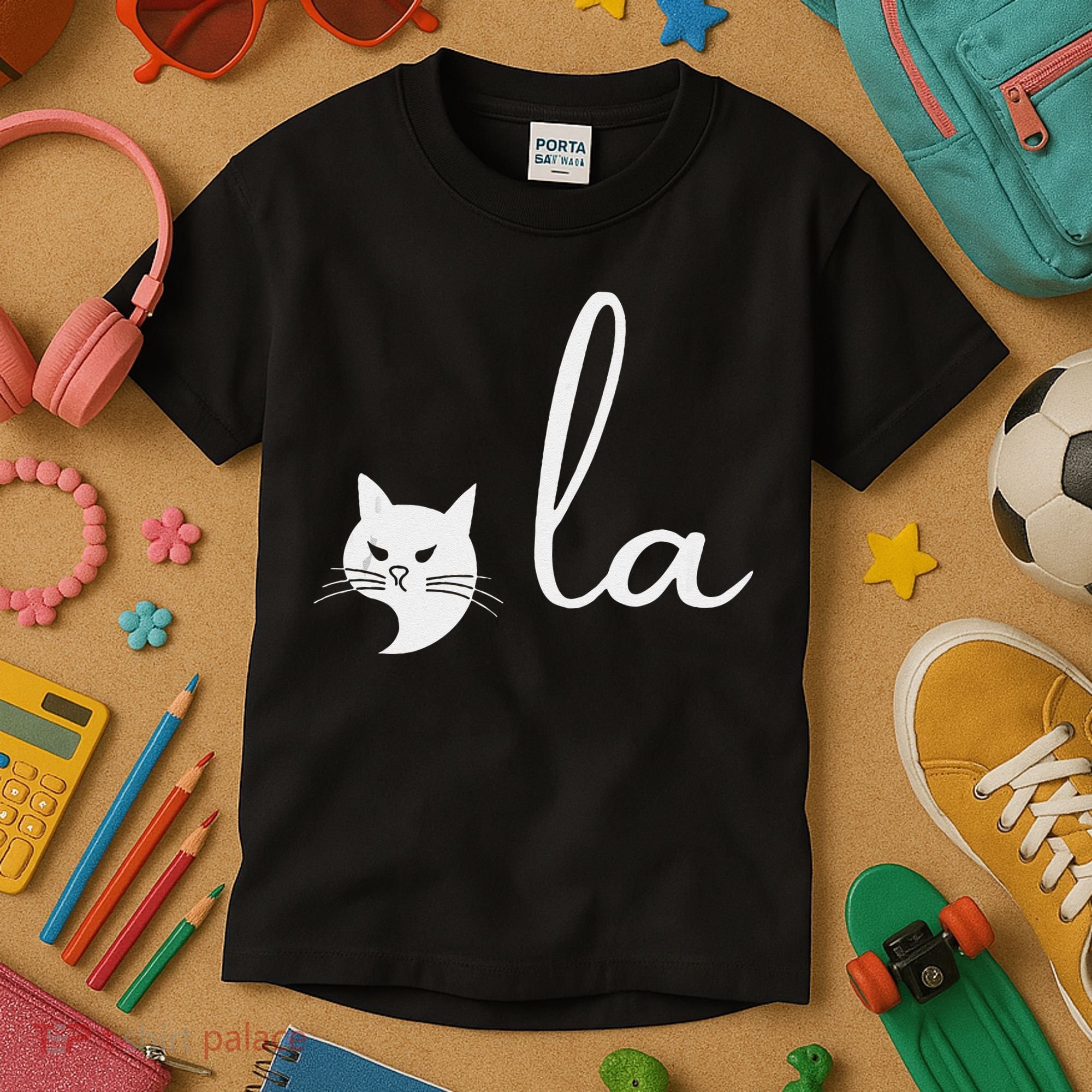 Retro Cat Comma La Kamala Harris For President 2024 Election Kids T-Shirt