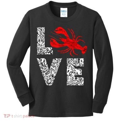 River Cajun Crawfish Crayfish Seafood Crab Boils Ditch Bugs Kids Long Sleeve Shirt