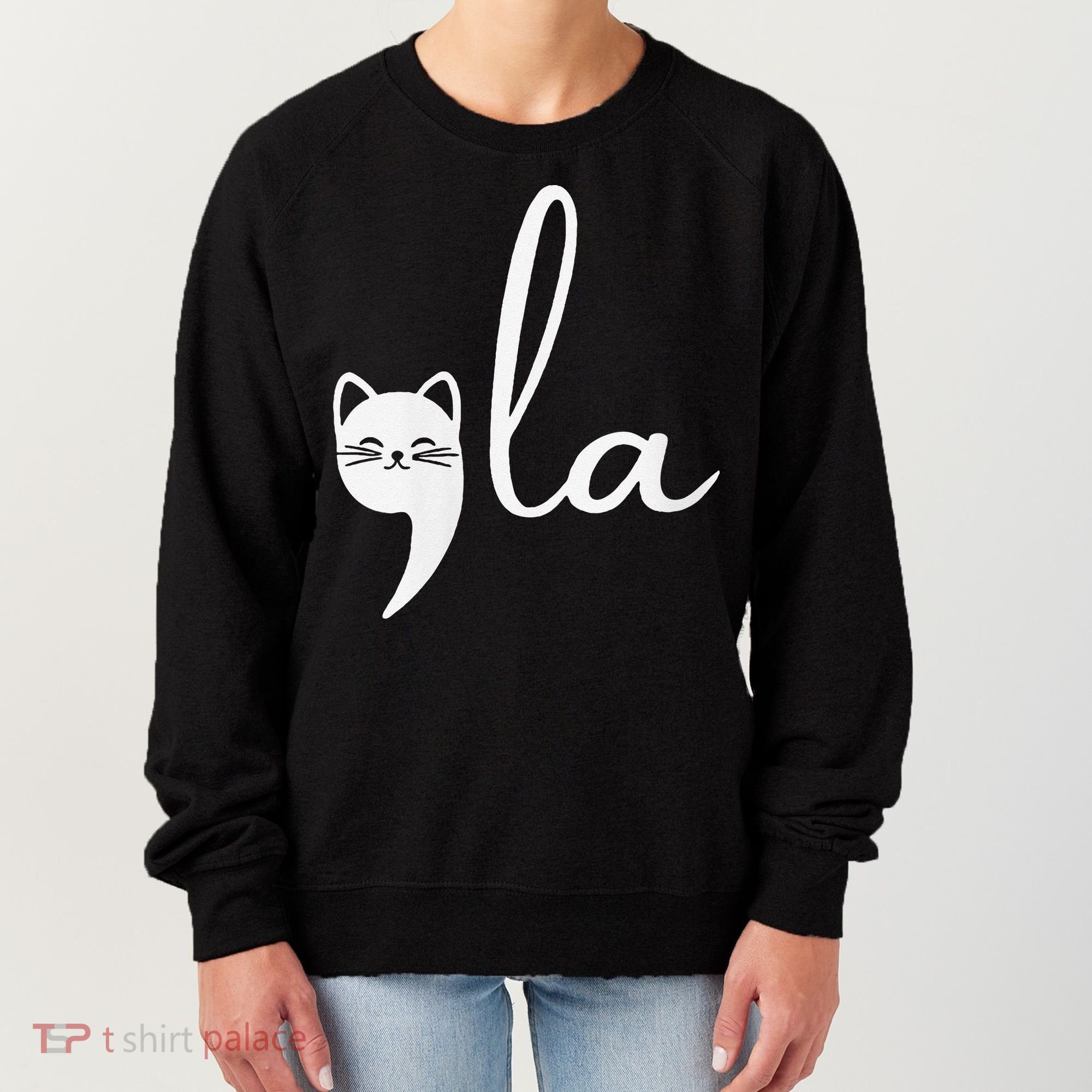 Retro Cat Comma La Kamala Harris For President 2024 Election Women's Sweatshirt