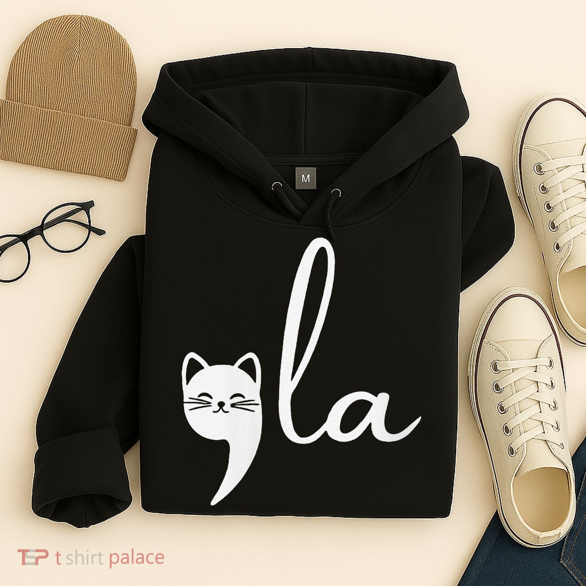 Retro Cat Comma La Kamala Harris For President 2024 Election Hoodie