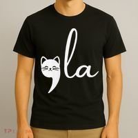 Retro Cat Comma La Kamala Harris For President 2024 Election T-Shirt thumb 3