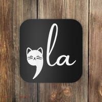 Retro Cat Comma La Kamala Harris For President 2024 Election Coaster thumb 0