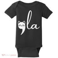 Retro Cat Comma La Kamala Harris For President 2024 Election Baby Bodysuit thumb 0