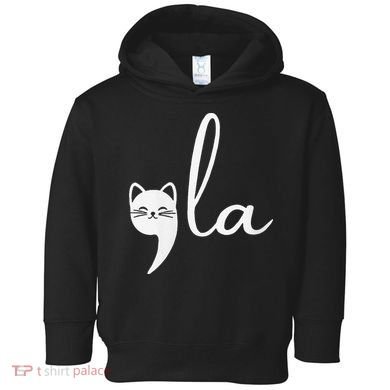 Retro Cat Comma La Kamala Harris For President 2024 Election Toddler Hoodie