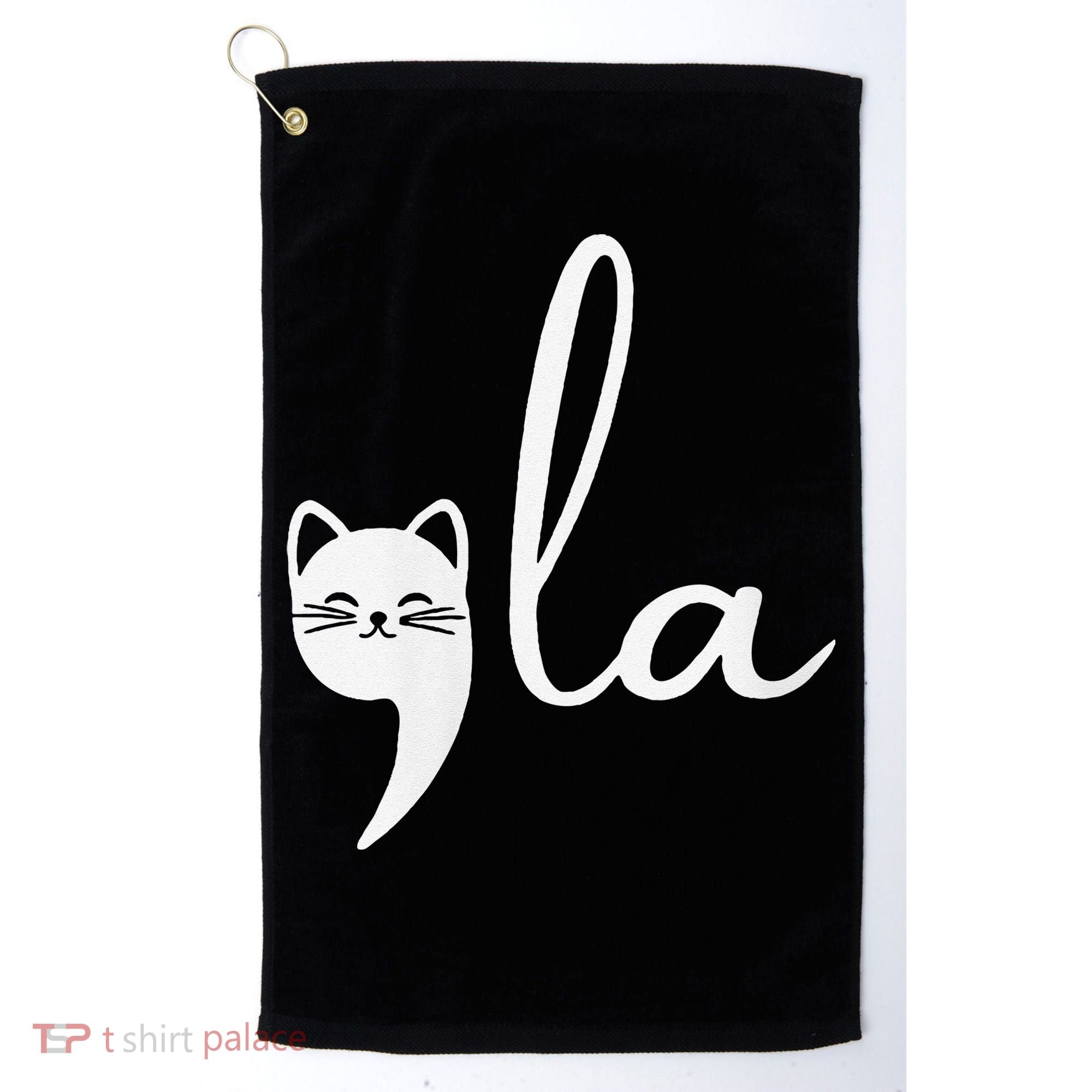 Retro Cat Comma La Kamala Harris For President 2024 Election Golf Towel