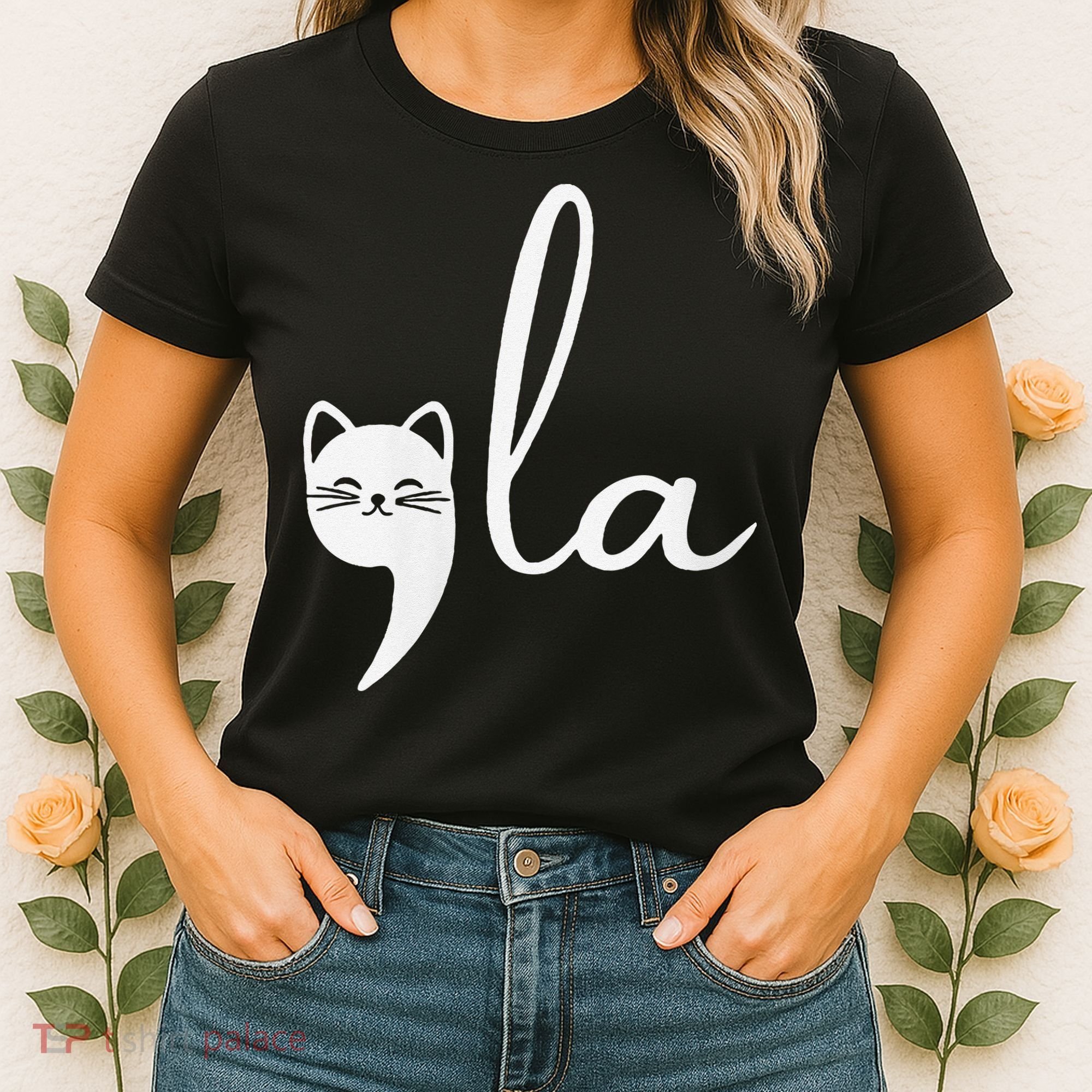 Retro Cat Comma La Kamala Harris For President 2024 Election Women's T-Shirt