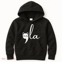 Retro Cat Comma La Kamala Harris For President 2024 Election Kids Hoodie thumb 0
