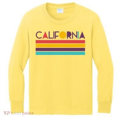 Retro Colors California Kids Long Sleeve Shirt