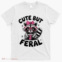 Racoon Cool Cute But Feral Teen Girl T-Shirt thumb 0