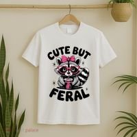 Racoon Cool Cute But Feral Teen Girl T-Shirt thumb 2