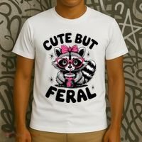 Racoon Cool Cute But Feral Teen Girl T-Shirt thumb 3