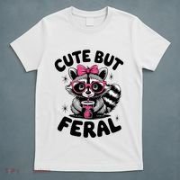 Racoon Cool Cute But Feral Teen Girl T-Shirt thumb 5