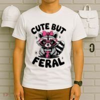 Racoon Cool Cute But Feral Teen Girl T-Shirt thumb 6