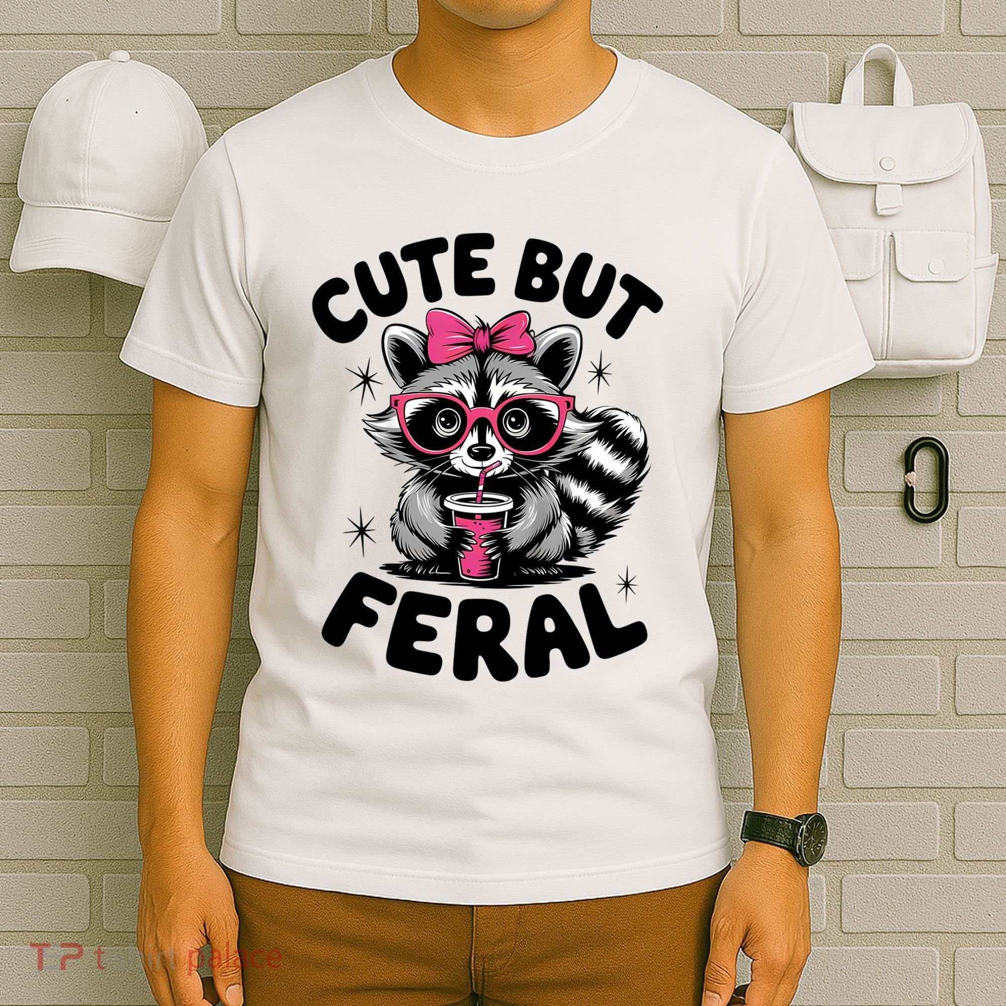 Racoon Cool Cute But Feral Teen Girl T-Shirt