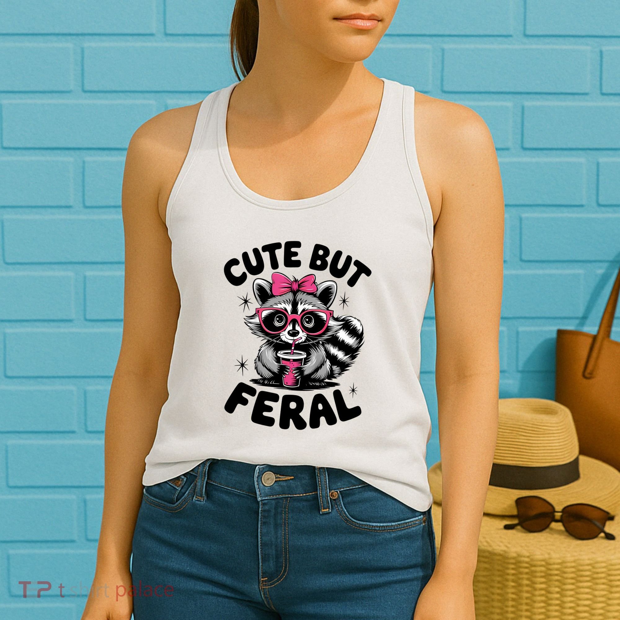 Racoon Cool Cute But Feral Teen Girl Women's Tank Top