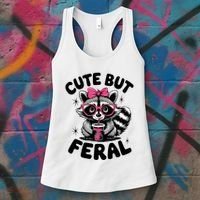 Racoon Cool Cute But Feral Teen Girl Women's Tank Top thumb 3