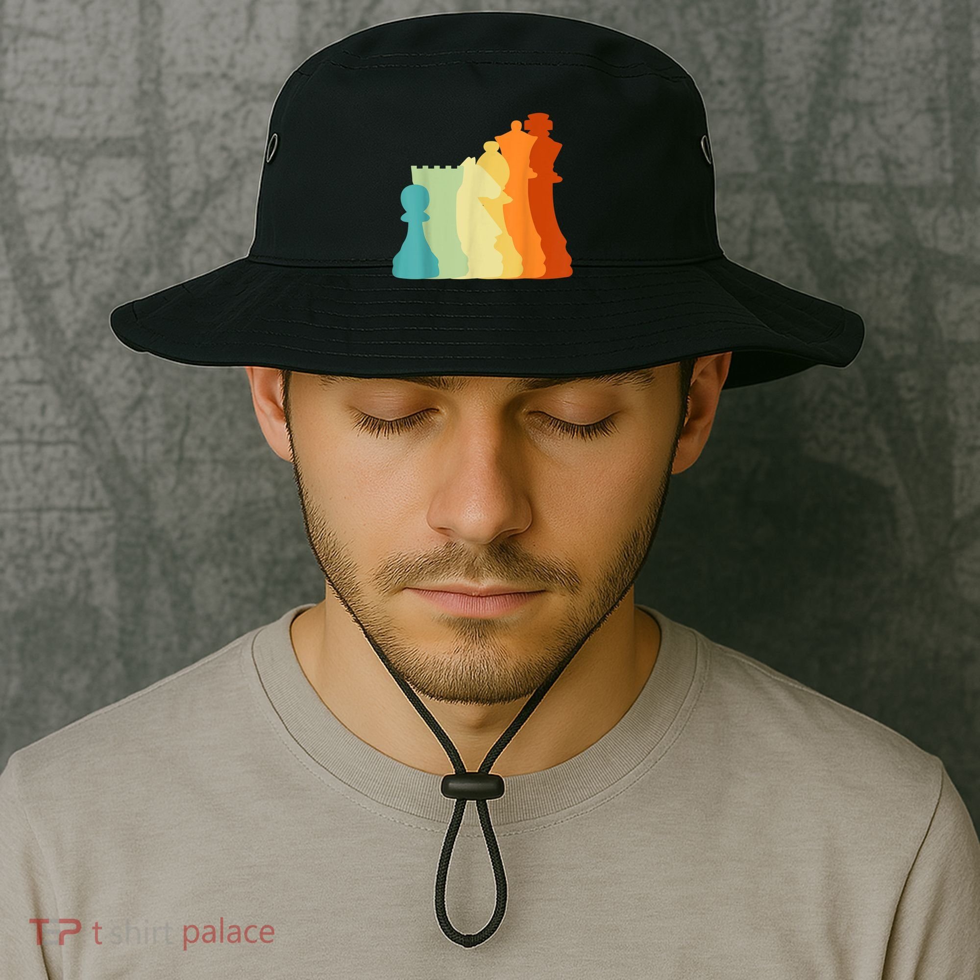 Retro Chess , Chess Player, Chess Bucket Hat