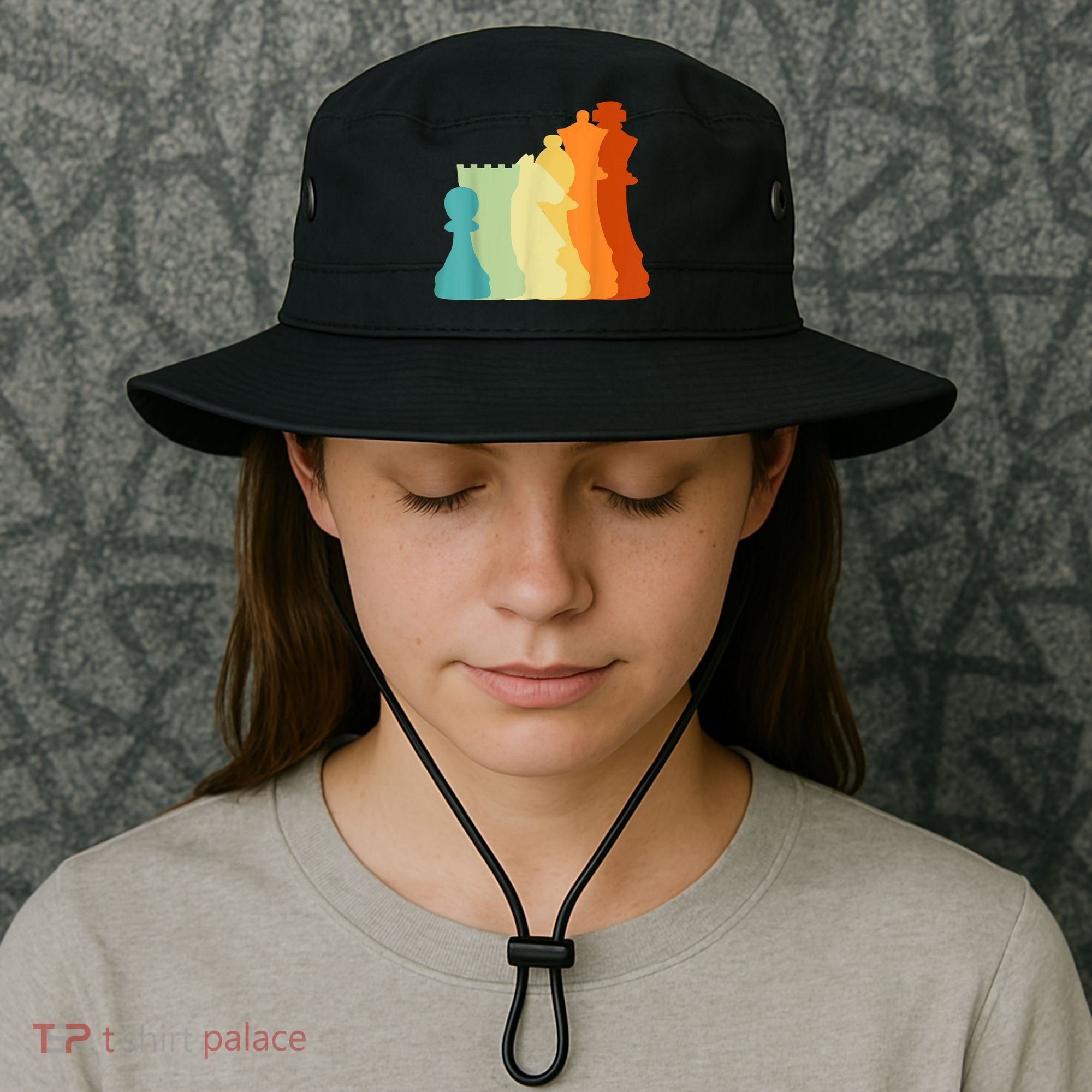 Retro Chess , Chess Player, Chess Bucket Hat